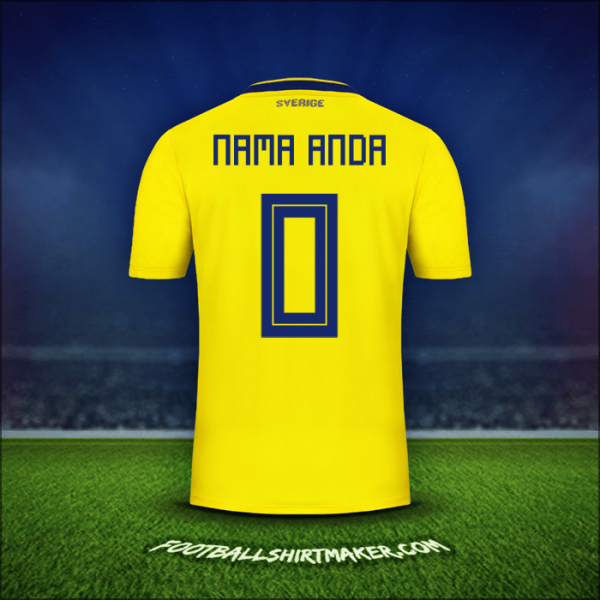 Jersey Swedia 2018 -  nama anda - 0