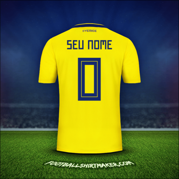 Camisa Suécia 2018 -  seu nome - 0