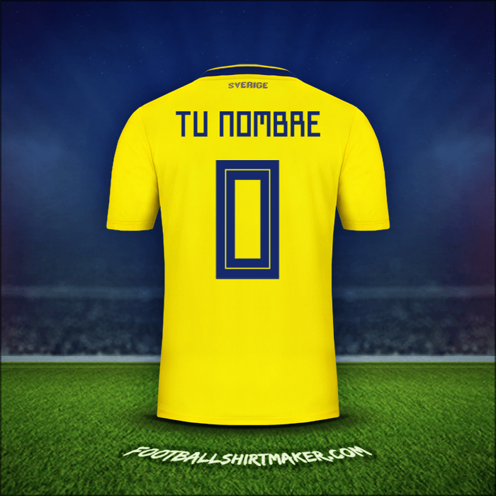Jersey Suecia 2018 -  tu nombre - 0