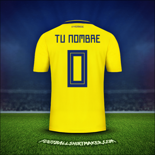 Jersey Suecia 2018 -  tu nombre - 0