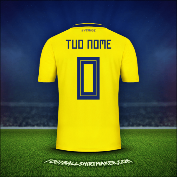 Maglia Svezia 2018 -  tuo nome - 0