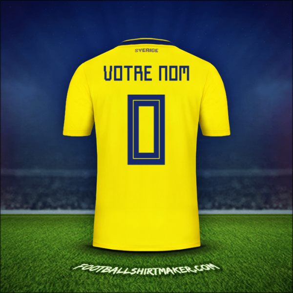 Maillot Suède 2018 -  votre nom - 0