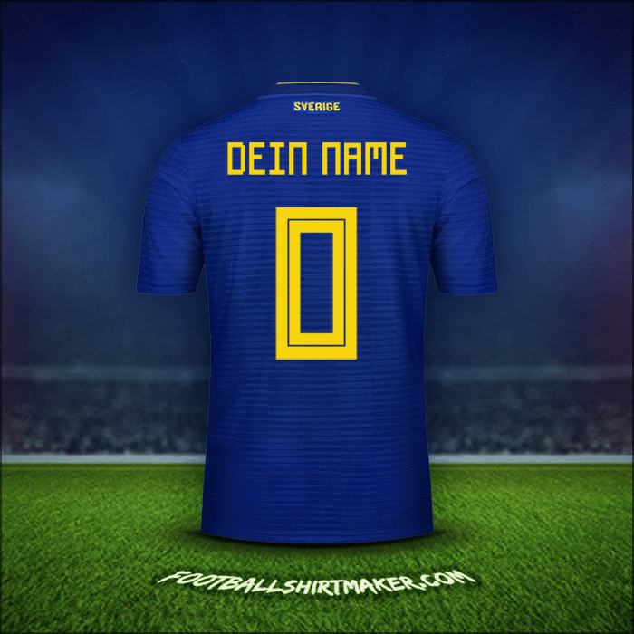 Trikot Schweden 2018 Auswärts -  dein name - 0