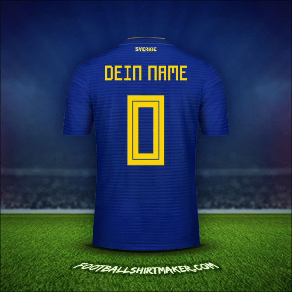 Trikot Schweden 2018 Auswärts -  dein name - 0