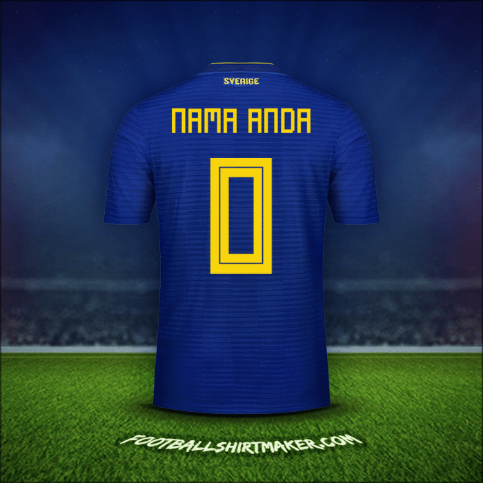 Jersey Swedia 2018 Alternatif -  nama anda - 0