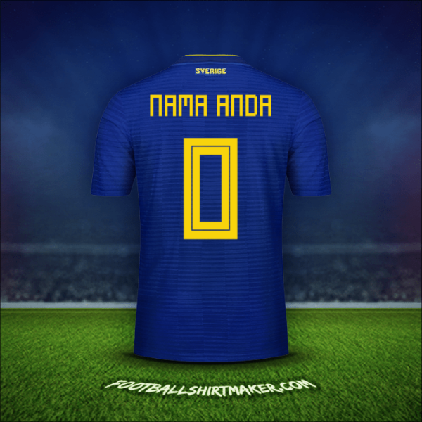 Jersey Swedia 2018 Alternatif -  nama anda - 0