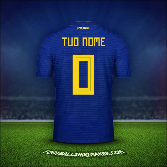 Maglia Svezia 2018 Seconda -  tuo nome - 0