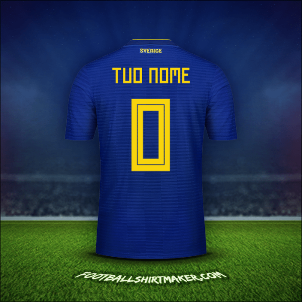Maglia Svezia 2018 Seconda -  tuo nome - 0