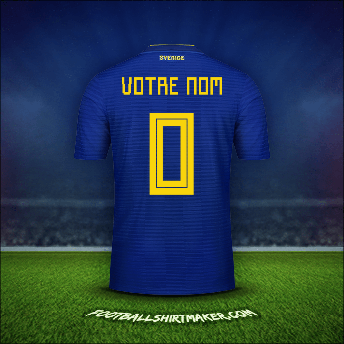 Maillot Suède 2018 Extérieur -  votre nom - 0