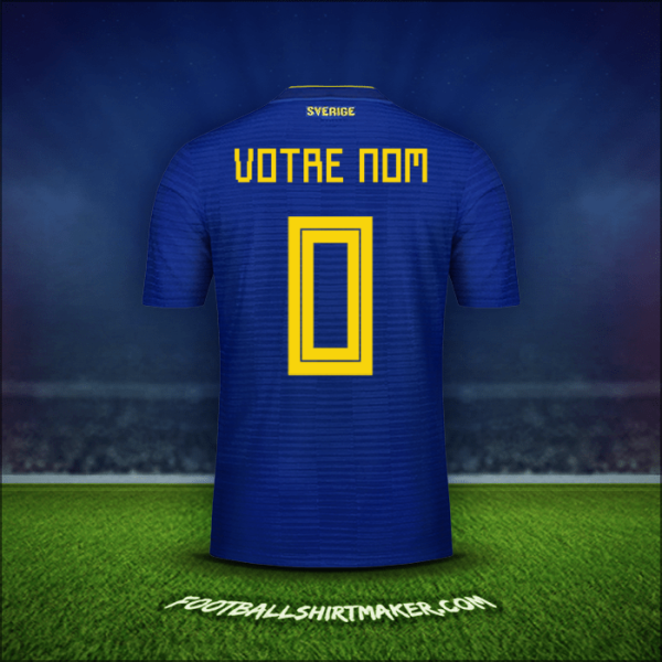 Maillot Suède 2018 Extérieur -  votre nom - 0