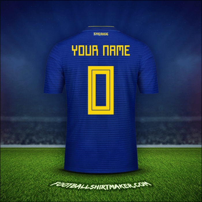 Shirt Sweden 2018 Away -  your name - 0