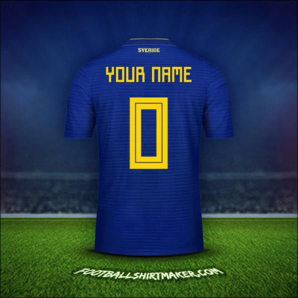 Shirt Sweden 2018 Away -  your name - 0
