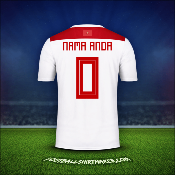 Jersey Maroko 2018 Alternatif -  nama anda - 0