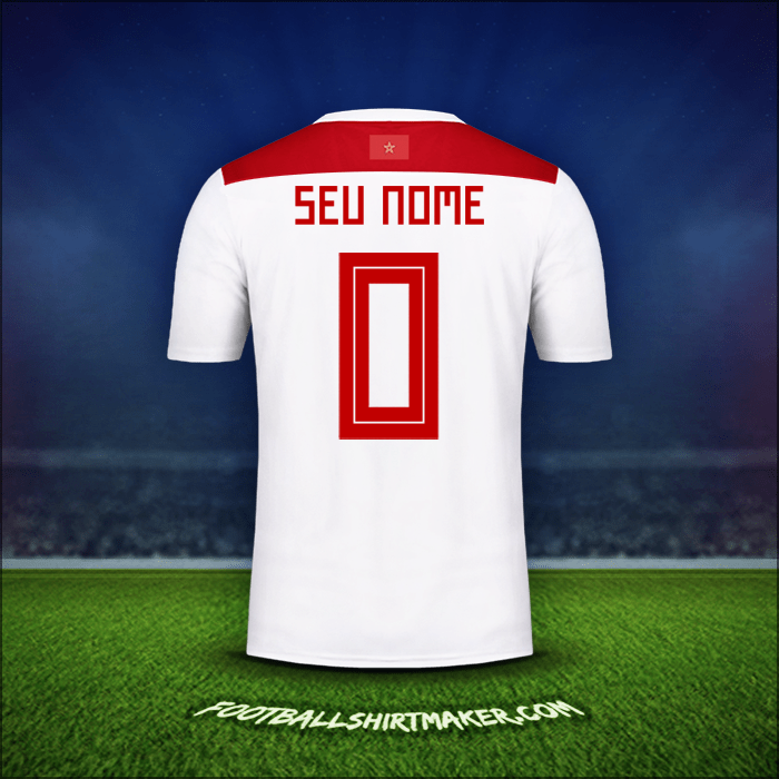 Camisa Marrocos 2018 Alternativa -  seu nome - 0