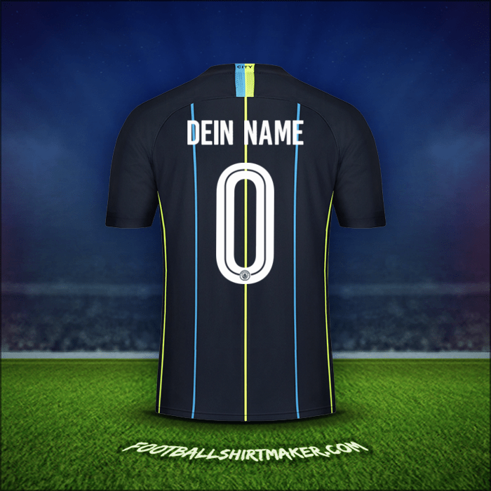 Trikot Manchester City Cup 2018/19 Auswärts -  dein name - 0