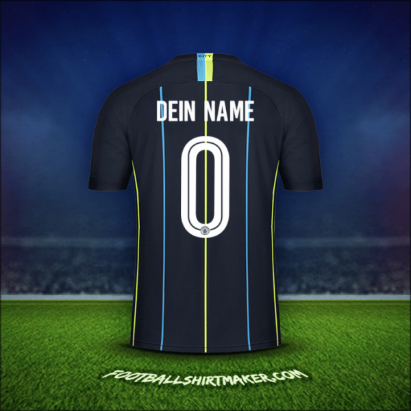Trikot Manchester City Cup 2018/19 Auswärts -  dein name - 0