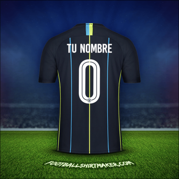 Camiseta Manchester City Cup 2018/19 Visita -  tu nombre - 0