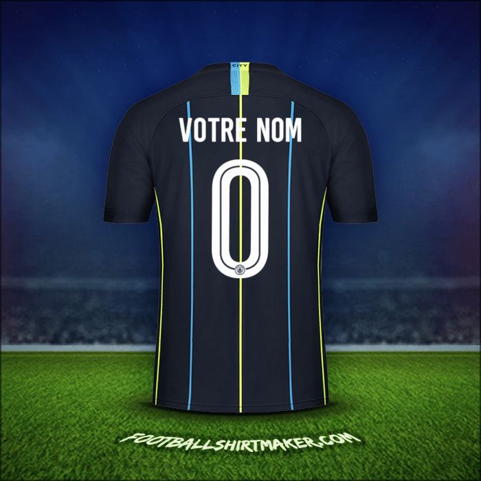 Maillot Manchester City Cup 2018/19 Extérieur -  votre nom - 0