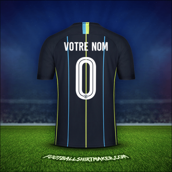 Maillot Manchester City Cup 2018/19 Extérieur -  votre nom - 0