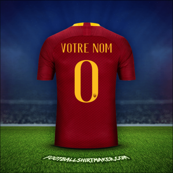 Maillot AS Roma 2018/19 -  votre nom - 0