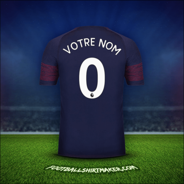 Maillot Arsenal 2018/19 Extérieur -  votre nom - 0