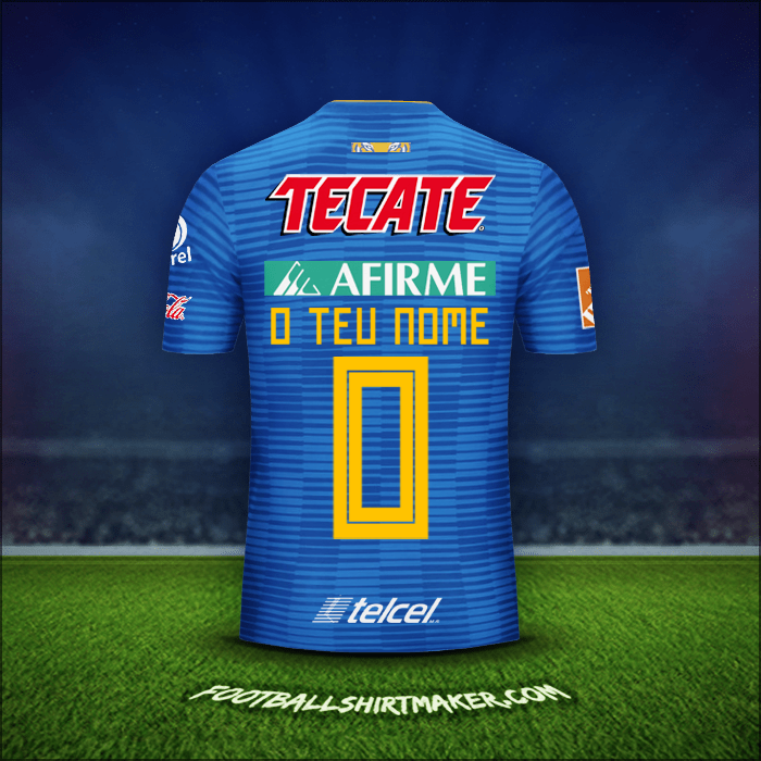 Camisola Tigres UANL 2018/19 Alternativa -  o teu nome - 0