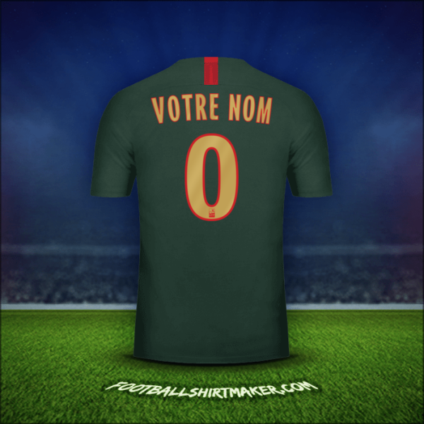 Maillot As Monaco 2018/19 Extérieur -  votre nom - 0