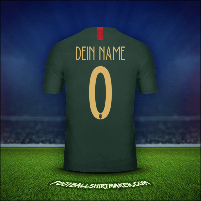Trikot As Monaco Cup 2018/19 Auswärts -  dein name - 0