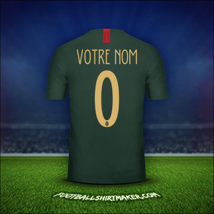 Maillot As Monaco Cup 2018/19 Extérieur -  votre nom - 0