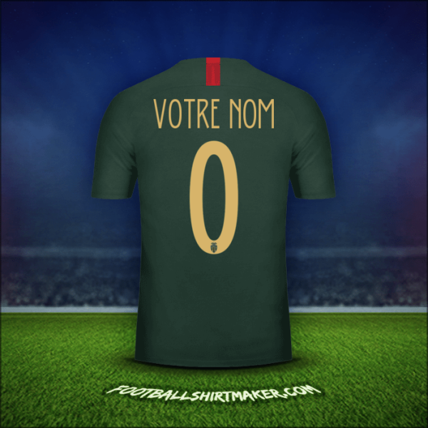 Maillot As Monaco Cup 2018/19 Extérieur -  votre nom - 0