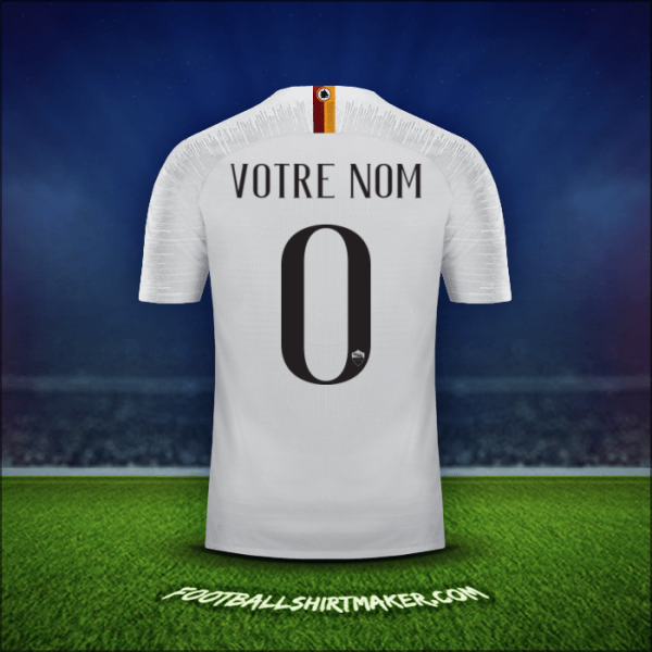 Maillot AS Roma 2018/19 Extérieur -  votre nom - 0