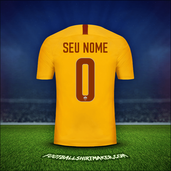 Camisa AS Roma 2018/19 Terceira -  seu nome - 0