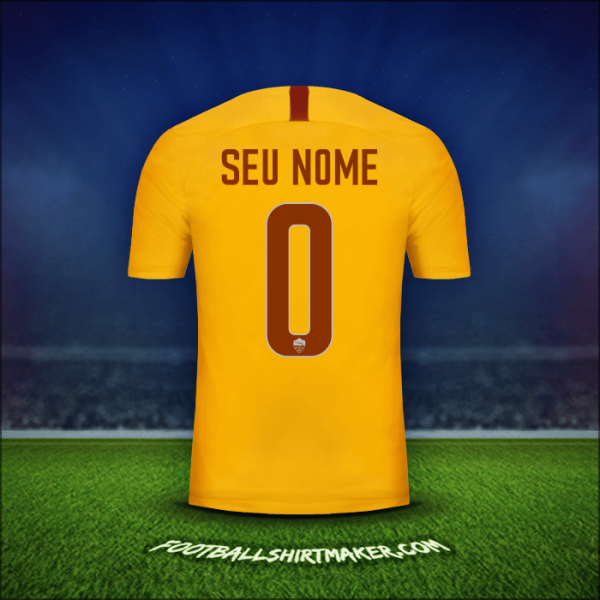 Camisa AS Roma 2018/19 Terceira -  seu nome - 0