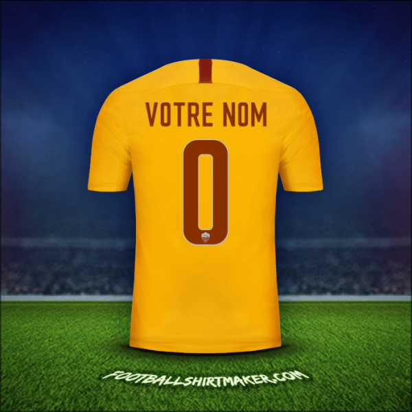 Maillot AS Roma 2018/19 Troisième -  votre nom - 0