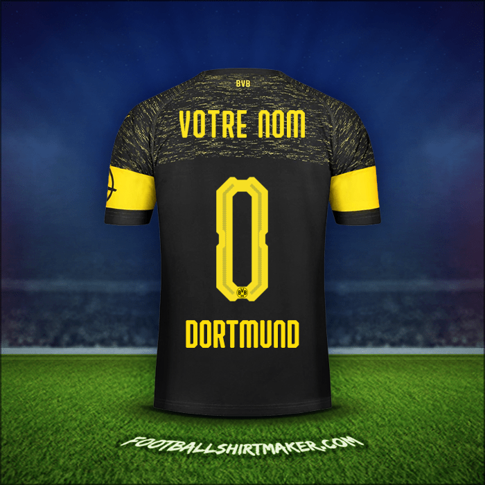 Maillot Borussia Dortmund 2018/19 Extérieur -  votre nom - 0