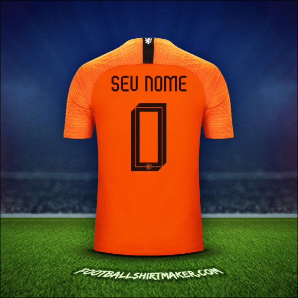 Camisa Países Baixos 2018/19 -  seu nome - 0