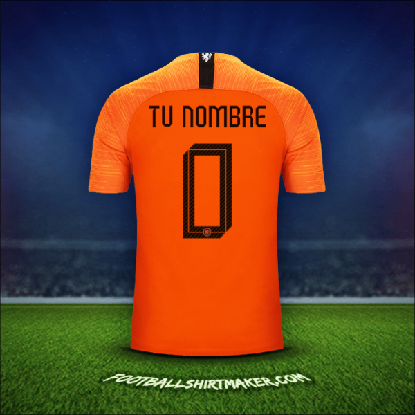 Camiseta Paises Bajos 2018/19 -  tu nombre - 0