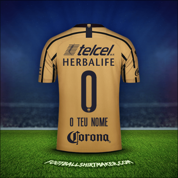 Camisola Pumas UNAM 2018/19 Alternativa -  o teu nome - 0