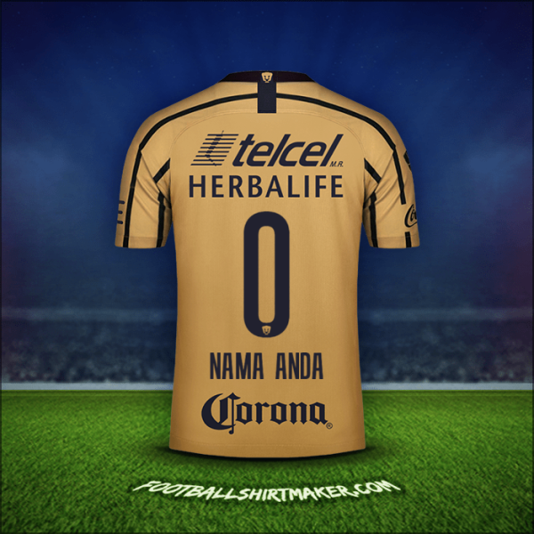 Jersey Pumas UNAM 2018/19 Alternatif -  nama anda - 0