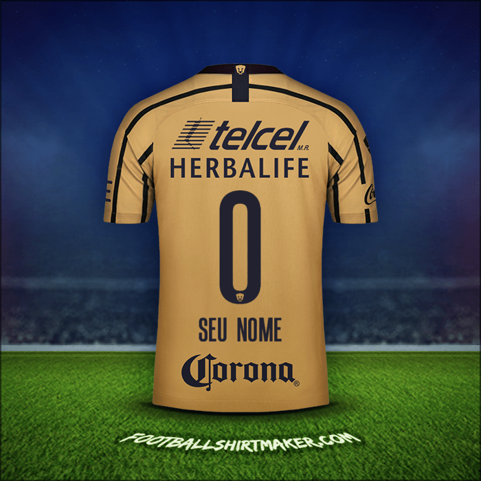 Camisa Pumas UNAM 2018/19 Alternativa -  seu nome - 0