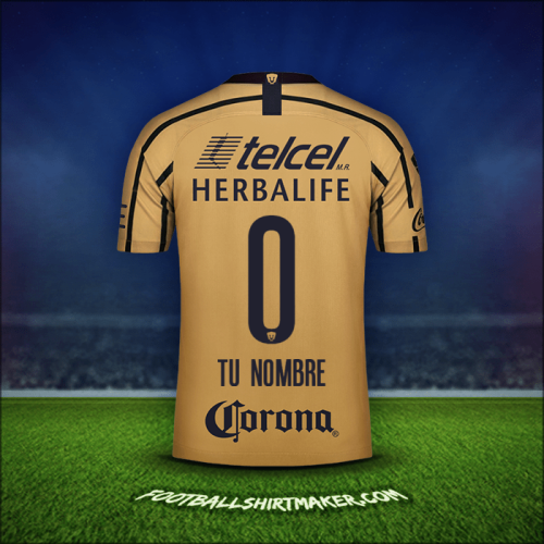 Camiseta Pumas UNAM 2018/19 Visita -  tu nombre - 0
