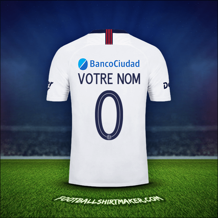 Maillot San Lorenzo Libertadores 2019 Extérieur -  votre nom - 0