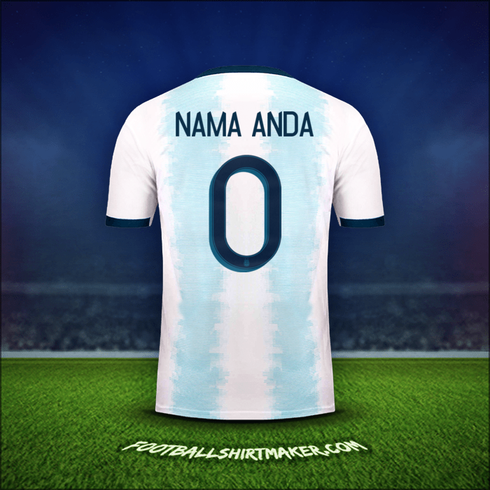 Jersey Argentina 2019/20 -  nama anda - 0