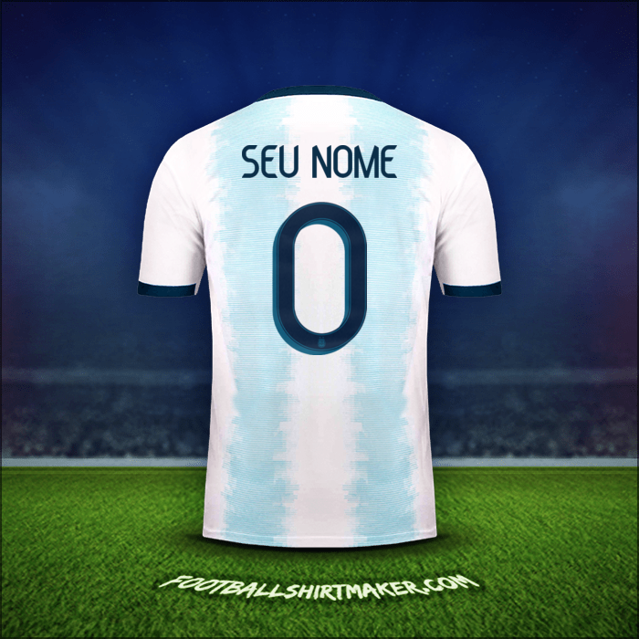 Camisa Argentina 2019/20 -  seu nome - 0