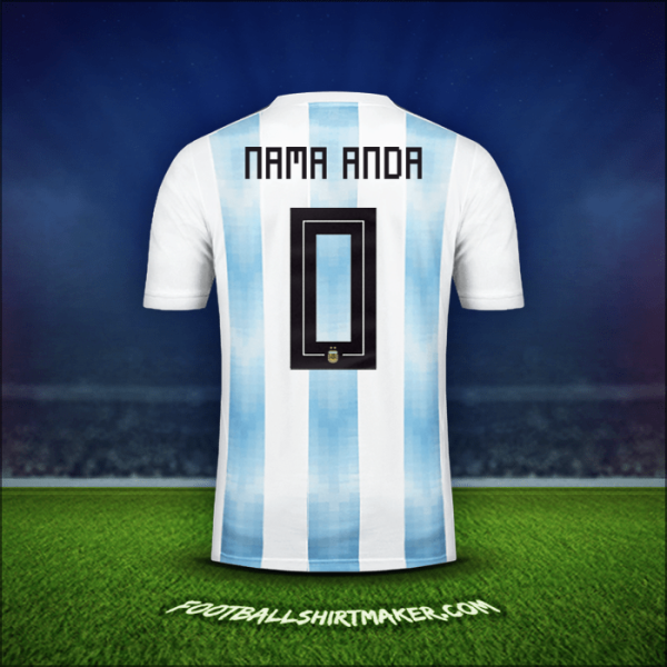 Jersey Argentina 2018 -  nama anda - 0