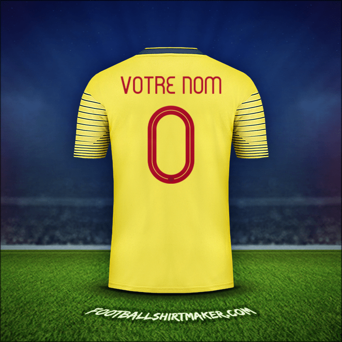 Maillot Colombie 2019/20 -  votre nom - 0
