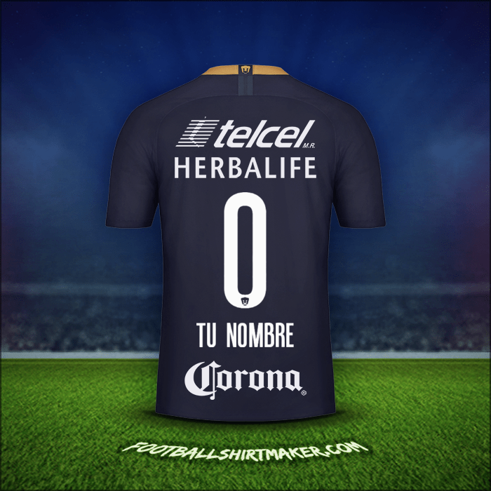 Camiseta Pumas UNAM 2018/19 Tercera -  tu nombre - 0