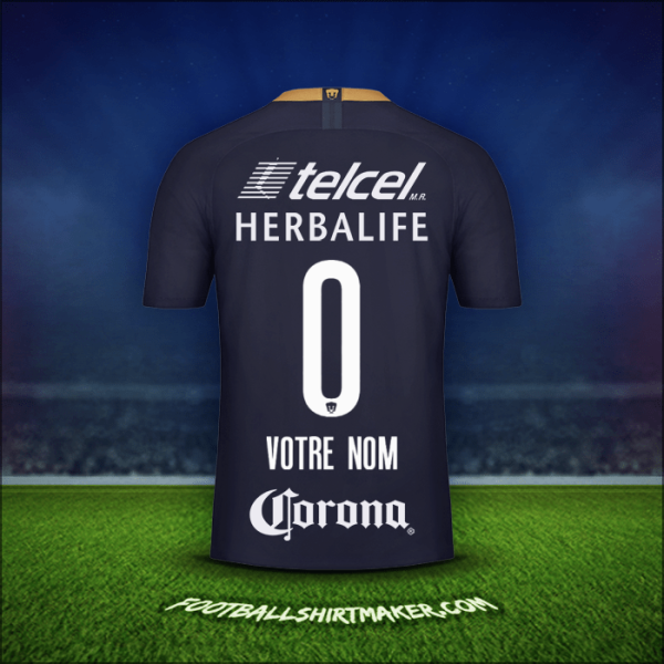 Maillot Pumas UNAM 2018/19 Troisième -  votre nom - 0