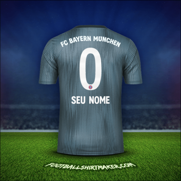 Camisa FC Bayern Munchen 2018/19 Terceira -  seu nome - 0
