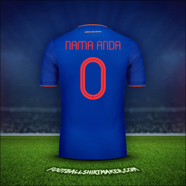 Jersey Kolombia 2019 Alternatif -  nama anda - 0